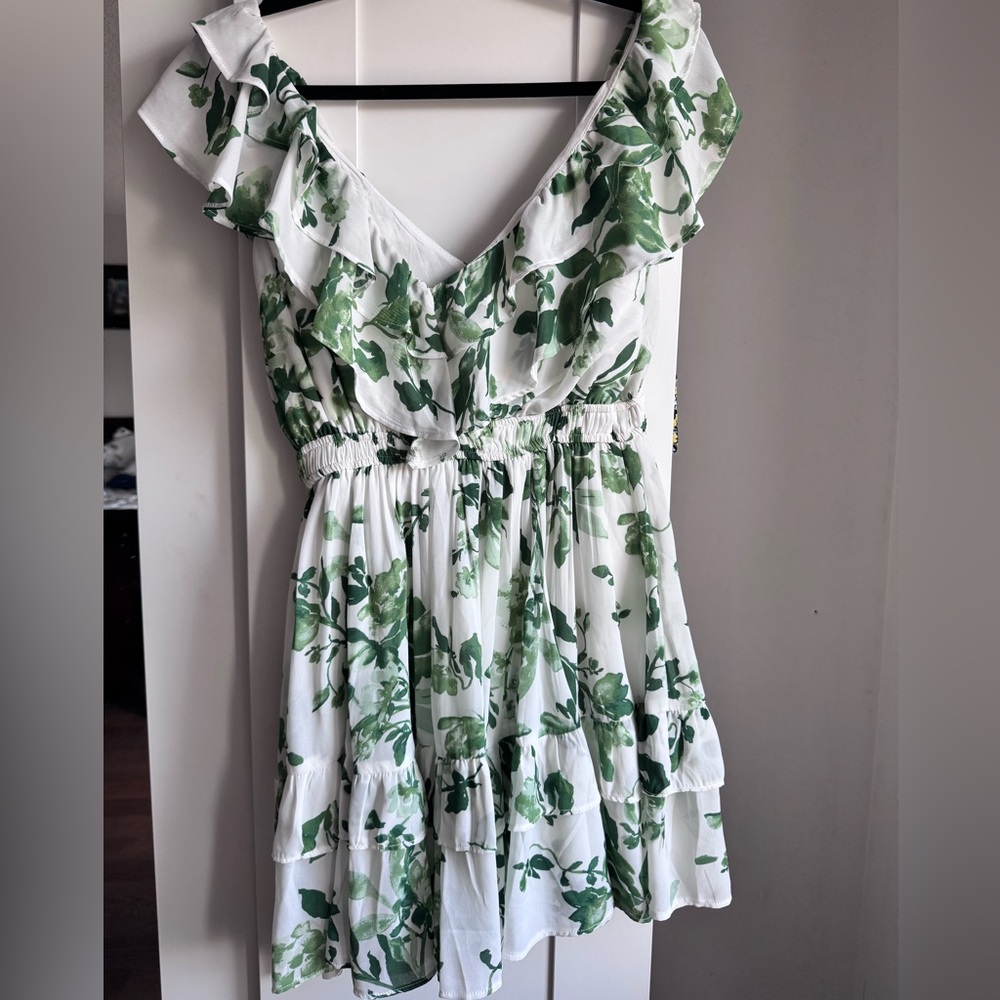 Abercrombie & Fitch Mini Green Floral Dress - Picture 3 of 4